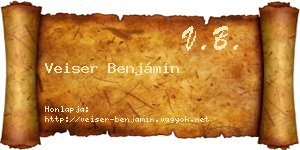 Veiser Benjámin névjegykártya